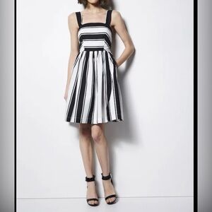 Milly Black and White Fit and Flare Dress